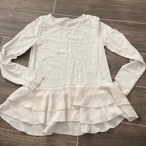 Matilda Jane Other - Matilda Jane - Long Sleeve Ivory Ruffle Layered Hem Top